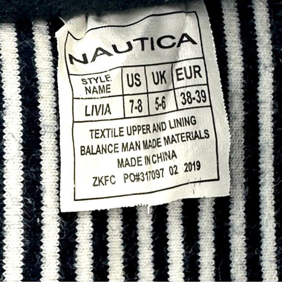 Nautica Livia Women Flip-Flop Sandal Sz 7 Navy White Stripes Embroidered Accent - Picture 7 of 12